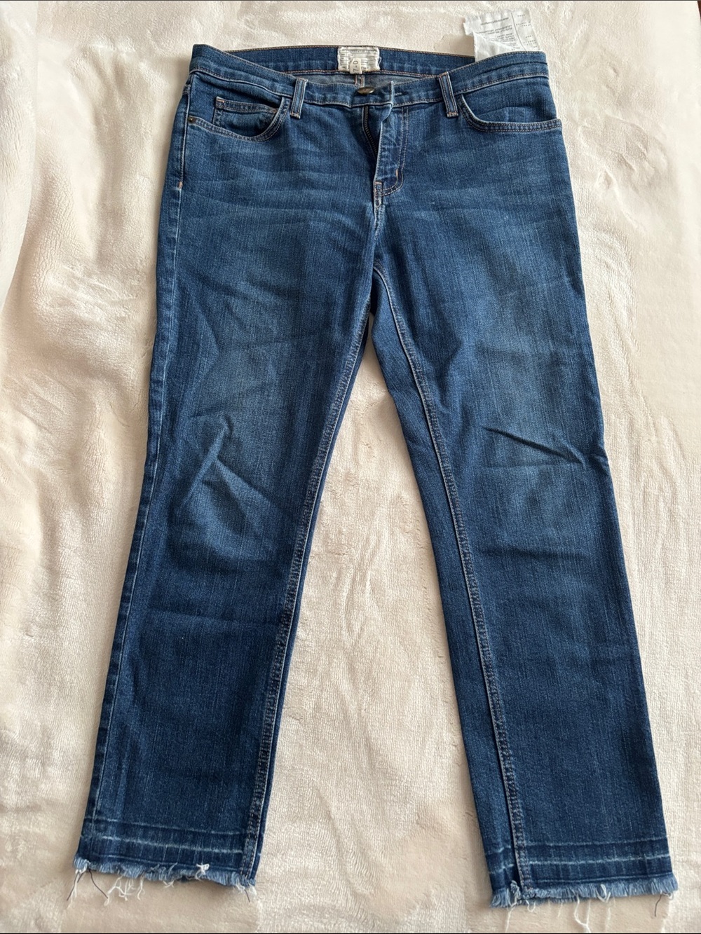 Current/Elliott Dark Blue Straight-Leg Jeans